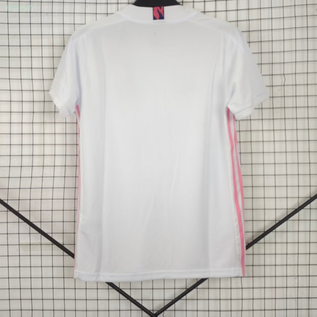 21/22 Real Madrid Home Jersey - White with Pink Side Accents