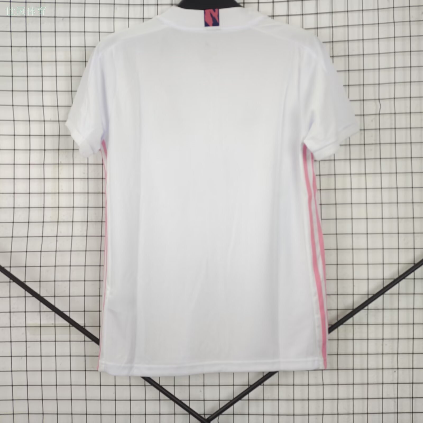 21/22 Real Madrid Home Jersey - White with Pink Side Accents