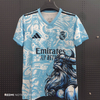 25/26 Real Madrid Viking Warrior Training Jersey - Light Blue Viking Art Pattern