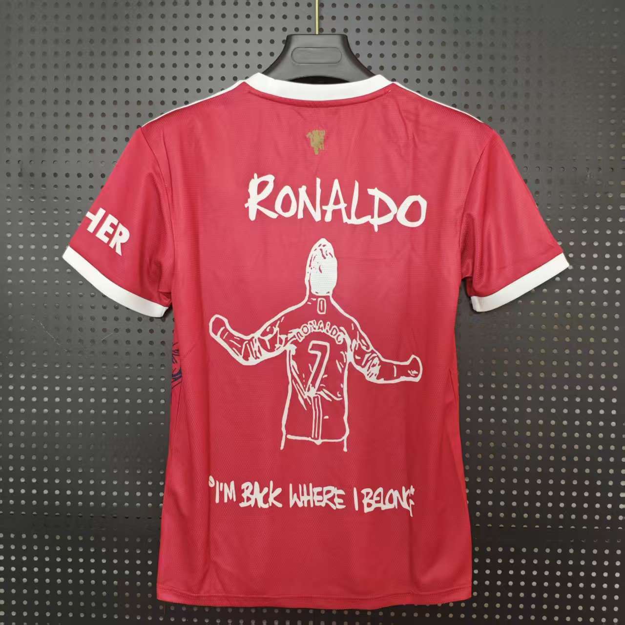 21/22 Manchester United Cristiano Ronaldo Graffiti Limited Jersey - Red with CR7 Quotes & Artwork